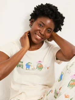 Fat Face FatFace Natalie Ivory Frog Graphic T shirt Discount