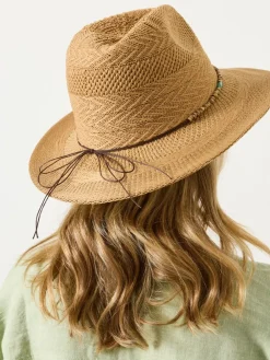 Fat Face FatFace Natural Beaded Trim Fedora Clearance