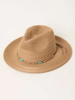 Fat Face FatFace Natural Beaded Trim Fedora Clearance
