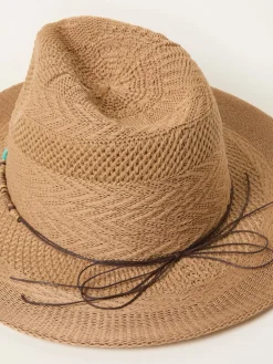 Fat Face FatFace Natural Beaded Trim Fedora Clearance