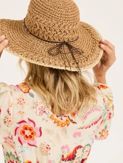 Fat Face FatFace Natural Crochet Straw Hat Clearance