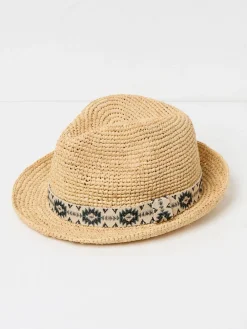 Fat Face FatFace Natural Straw Trilby Hat Outlet