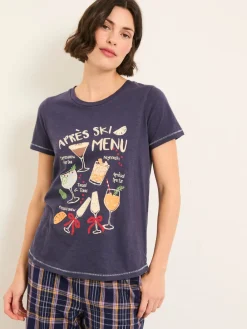 Fat Face FatFace Navy Apres Ski Graphic T Shirt Hot