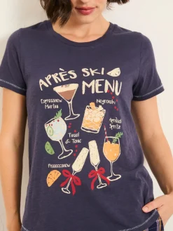 Fat Face FatFace Navy Apres Ski Graphic T Shirt Hot