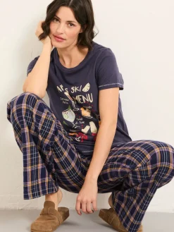 Fat Face FatFace Navy Apres Ski Graphic T Shirt Hot