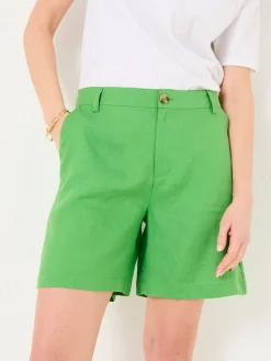 Fat Face FatFace Nell Linen Shorts Green Sale