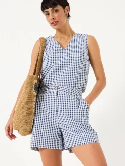 Fat Face FatFace Nell Navy Gingham Shorts Discount