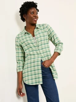 Fat Face FatFace Olivia Green Petite Check Shirt New