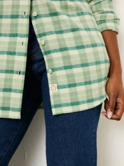 Fat Face FatFace Olivia Green Petite Check Shirt New