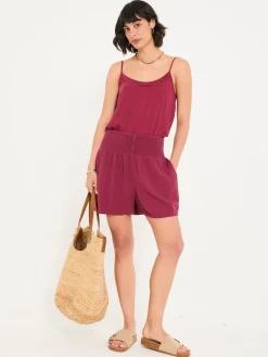 Fat Face FatFace Rylee Flippy Shorts Burgundy Red Hot