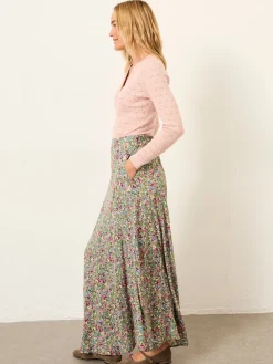 Fat Face FatFace Sadie Midi Skirt Green Ditsy Garden New