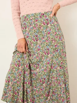 Fat Face FatFace Sadie Midi Skirt Green Ditsy Garden New