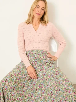 Fat Face FatFace Sadie Midi Skirt Green Ditsy Garden New