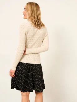 Fat Face FatFace Selena Jersey Skirt Black Oriental Tonal Hot