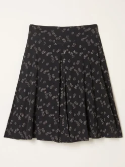 Fat Face FatFace Selena Jersey Skirt Black Oriental Tonal Hot