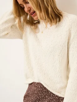 Fat Face FatFace Sophia Knitted Slub Jumper Ivory New