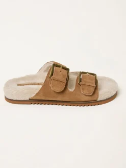 Fat Face FatFace Tan Brown Cosy Borg Lined Leather Footbed Clearance