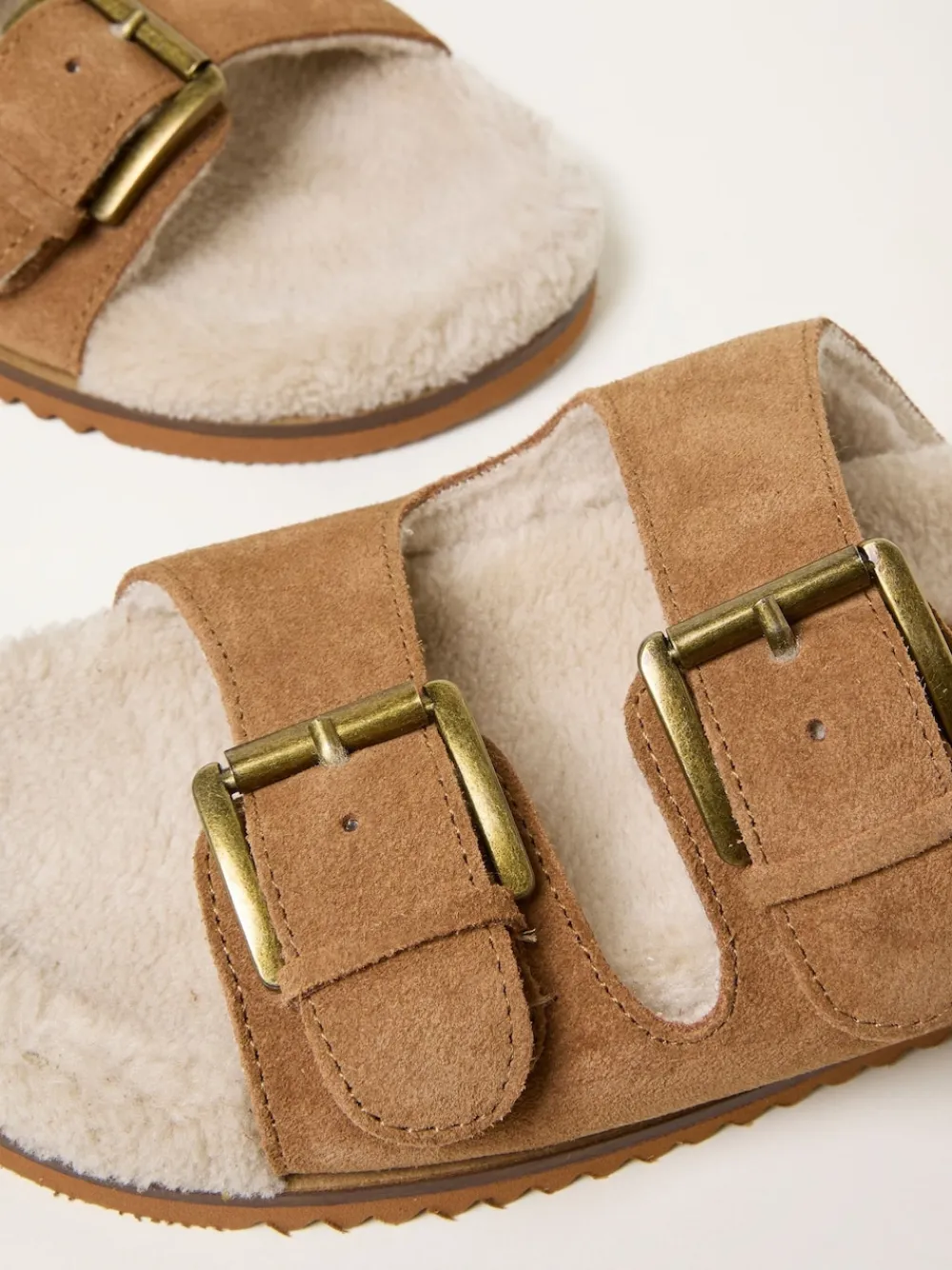 Fat Face FatFace Tan Brown Cosy Borg Lined Leather Footbed Clearance