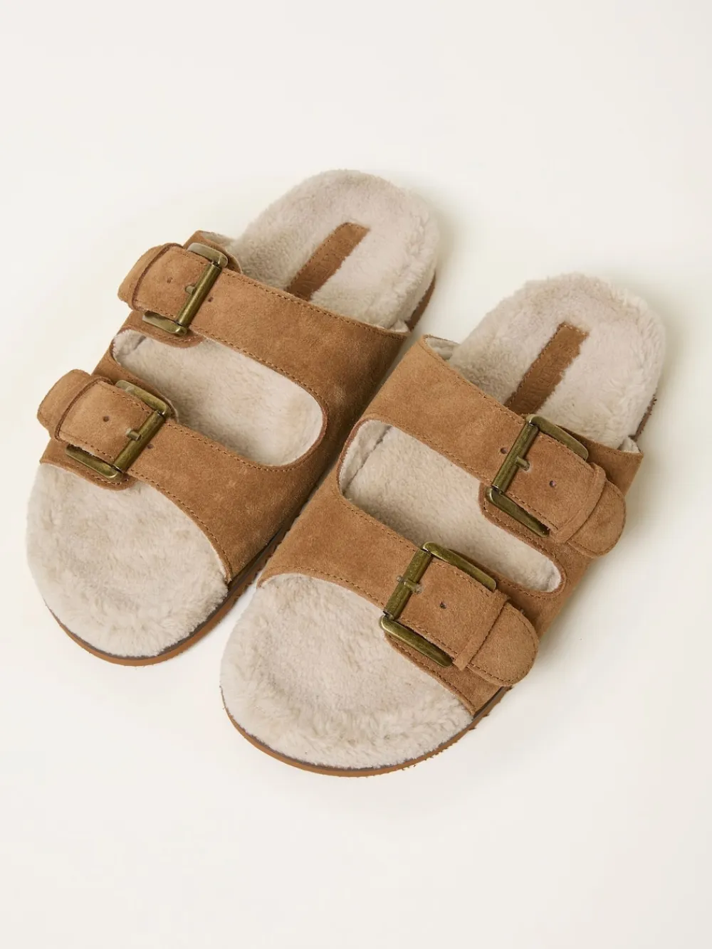 Fat Face FatFace Tan Brown Cosy Borg Lined Leather Footbed Clearance