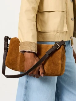 Fat Face FatFace Suede Shoulder Bag Tan Brown Online