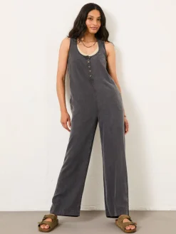 Fat Face FatFace Tara Charcoal Grey Dungarees Outlet