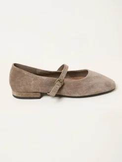 Fat Face FatFace Suede Mary Jane Flat Taupe