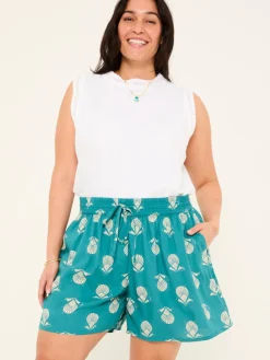 Fat Face FatFace Teal Blue Lino Shell Flippy Shorts Online
