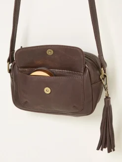Fat Face FatFace Vienna Tassel Crossbody Bag Chocolate Brown Discount