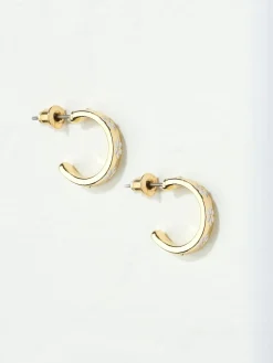 Fat Face FatFace Enamel Daisy Stud Earrings White