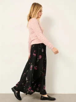 Fat Face FatFace Willow Midi Skirt Black Spring Floral