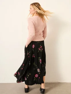 Fat Face FatFace Willow Midi Skirt Black Spring Floral