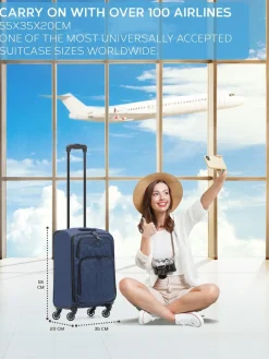 CABIN PRO Flight Knight Soft Case Carry On Suitcase Hand Luggage Blue Hot