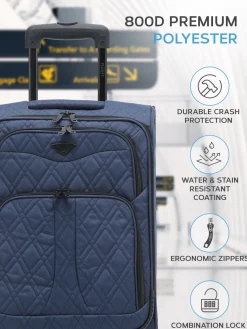 CABIN PRO Flight Knight Soft Case Carry On Suitcase Hand Luggage Blue Hot