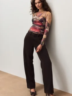 Next Floral Lindsey Cherek Waller Placement Mesh Long Sleeve Top Online