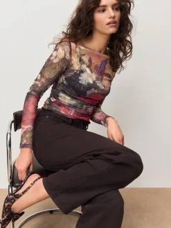 Next Floral Lindsey Cherek Waller Placement Mesh Long Sleeve Top Online