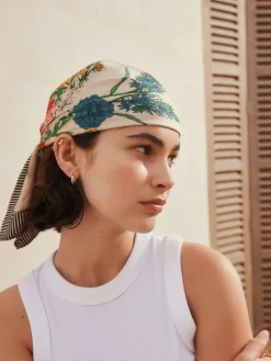 Next Floral Satin Square Scarf New