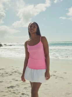 Next Fluoro Pink Thin Strap Vest New