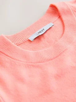 Next Fluro Coral Supersoft Short Sleeve Knitted Top Sale