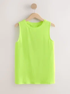 Next Active Lightweight Open Back Tank Vest Fluro Green Clearance