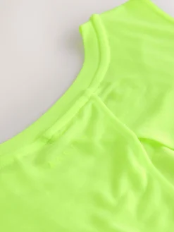 Next Active Lightweight Open Back Tank Vest Fluro Green Clearance