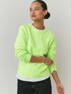 Next Fluro Green Supersoft Crew Neck Long Sleeve Jumper Online