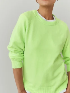Next Fluro Green Supersoft Crew Neck Long Sleeve Jumper Online