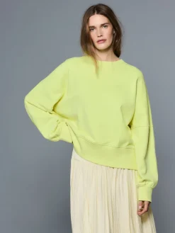 Next Crew Neck Washed Sweatshirt Fluro Lime Best