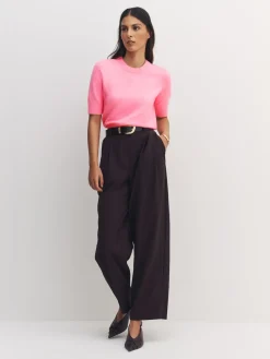 Next Fluro Pink Supersoft Short Sleeve Knitted Top Best