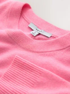 Next Fluro Pink Supersoft Short Sleeve Knitted Top Best