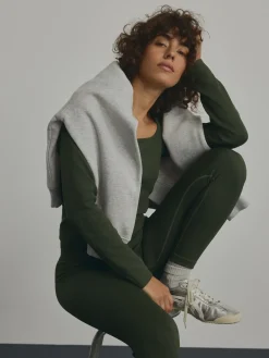 Next Forest Green Ribbed Seamless High Waist Leggings Hot