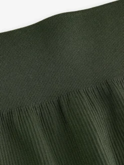 Next Forest Green Ribbed Seamless High Waist Leggings Hot
