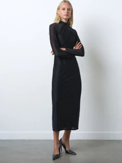 French Connection Black Shoshana Hotfix WrapOver Dress Discount