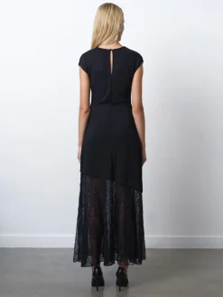 French Connection Black Valetta Lace Mix Dress Online