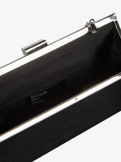 Friends Like These Black Velvet Occasion Clutch Bag Clearance